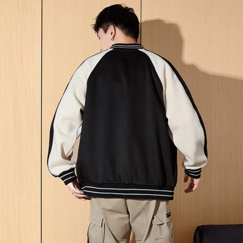 Tonlion Baseball Jacket Men's Black-4