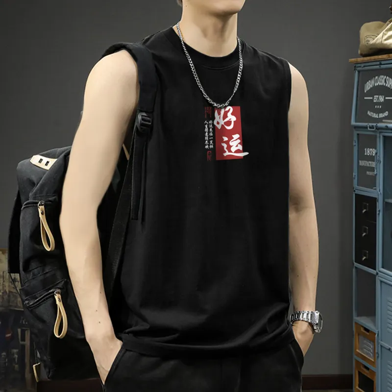 Tonlion Tank Tops Men Black-2
