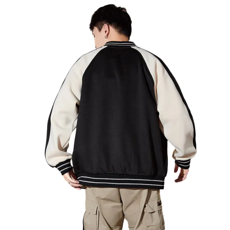 Tonlion Baseball Jacket Men's Black-1