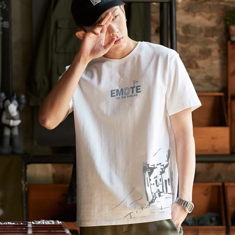Tonlion T Shirt Men's Raw White-2