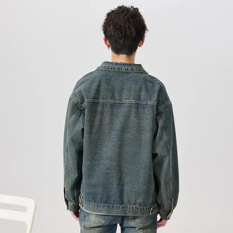 JASONWOOD Cowboy On The Run Denim Jacket Men's Vintage Blue-4