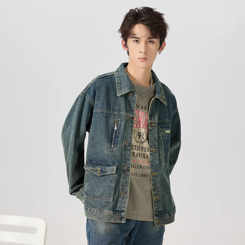 JASONWOOD Cowboy On The Run Denim Jacket Men's Vintage Blue-5
