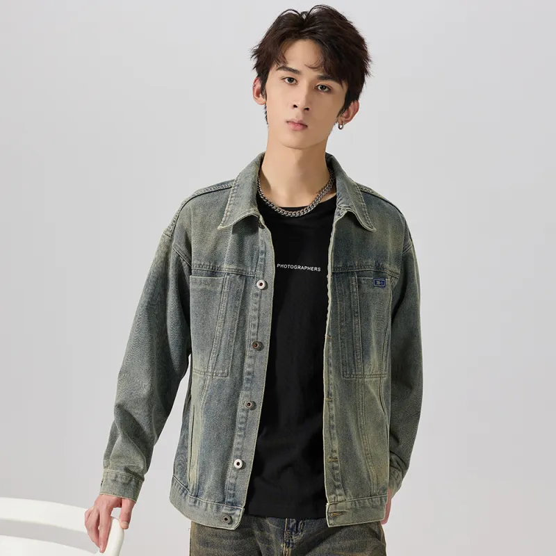 JASONWOOD Denim Jacket Unisex Grass Head Gray-10