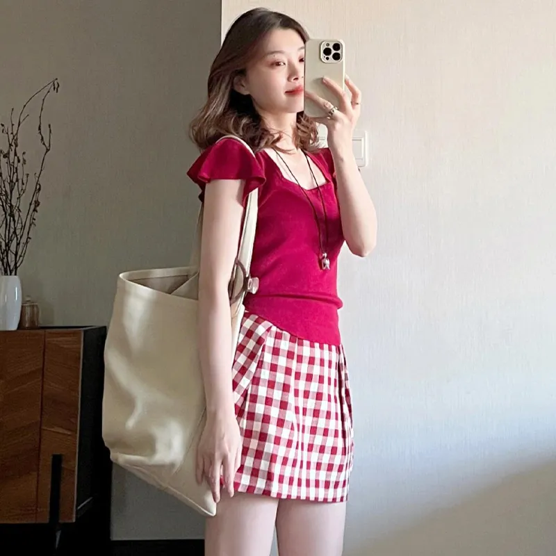 WOWI Two Piece Skirt Sets Women's-4