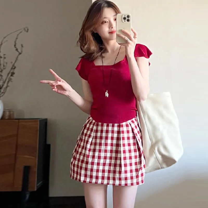 WOWI Two Piece Skirt Sets Women's-3