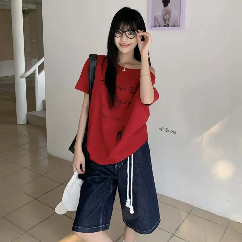 WOWI T Shirts Women's Red-4