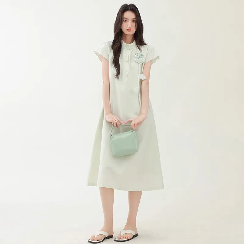 WOWI KCKS Short Sleeved Dress Women's Mint Green-2