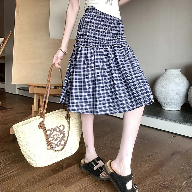WOWI KCKS Sleeveless Dress Women's Blue Plaid-4