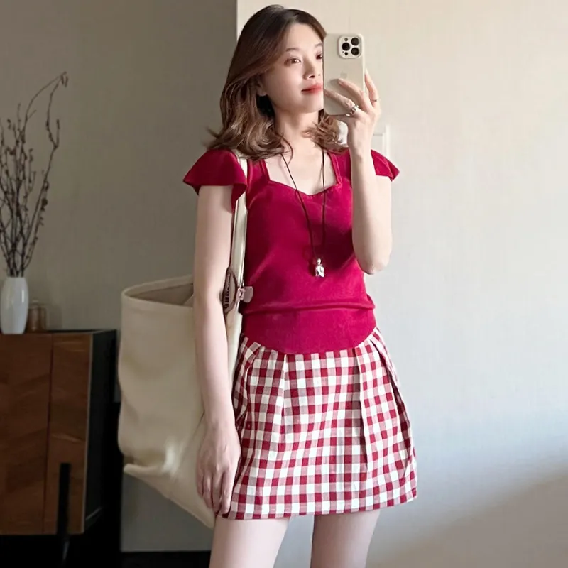 WOWI Two Piece Skirt Sets Women's-2