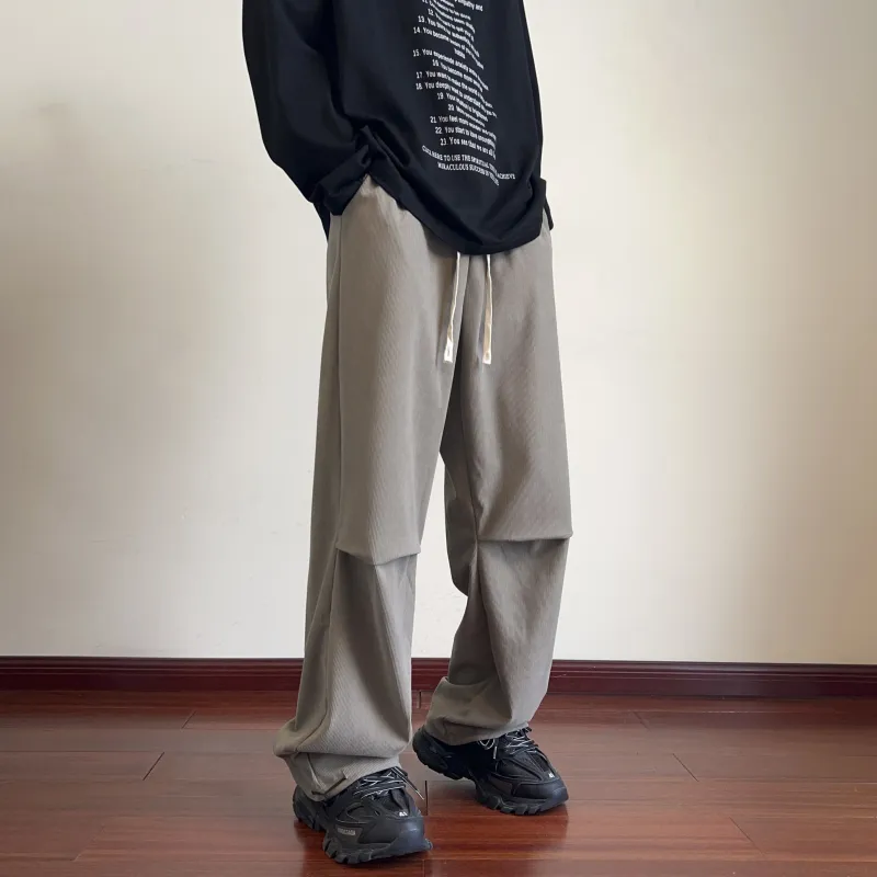 DEERWAY Casual Pants Unisex Black Red-16