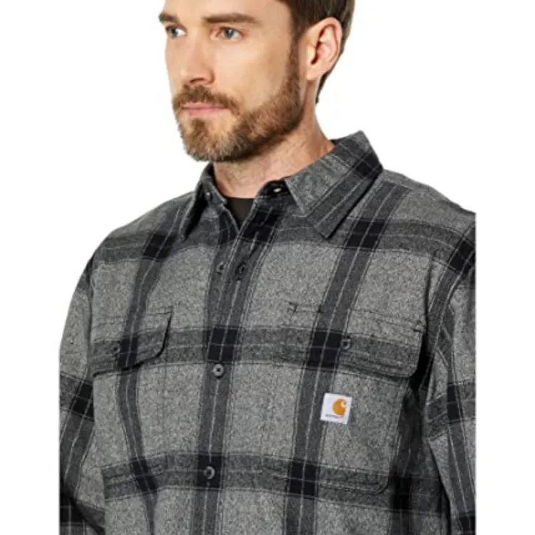 Carhartt Shirts Men Black Gray Plaid-2