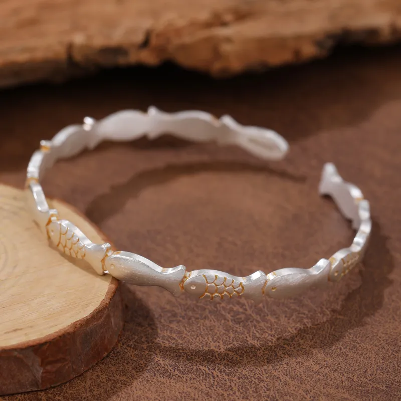 CHIC ZONE S999 Fine Silver Bangles Women's-6