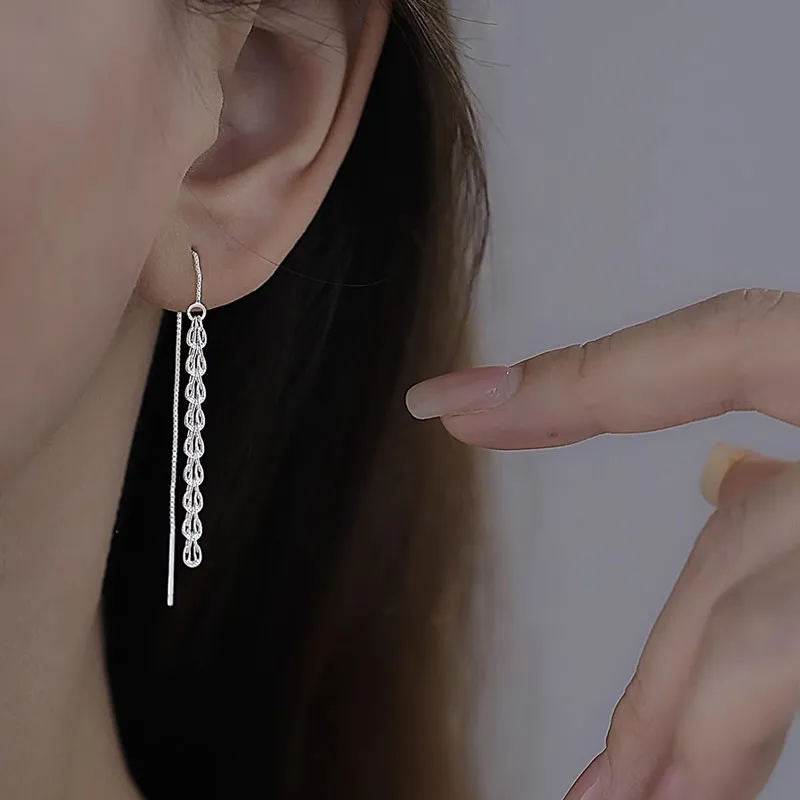 CHIC ZONE 925 Sterling Silver Drop Earrings Women's-1