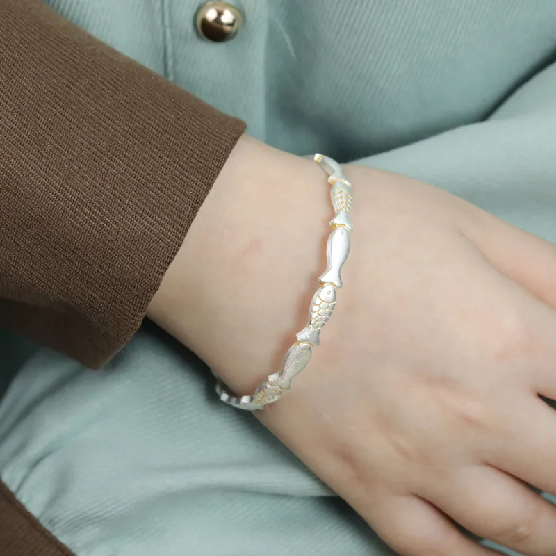 CHIC ZONE S999 Fine Silver Bangles Women's-1