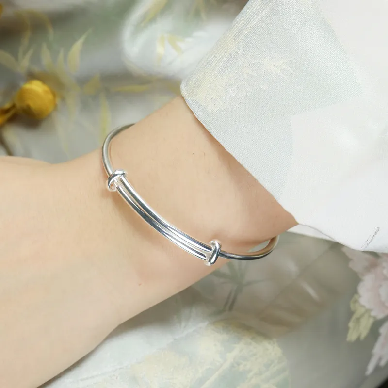 CHIC ZONE 999 Fine Silver Bangles Women's-2