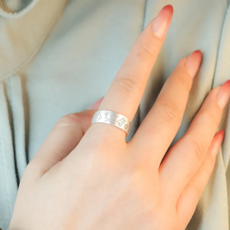 CHIC ZONE 999 Fine Silver Rings Unisex-3