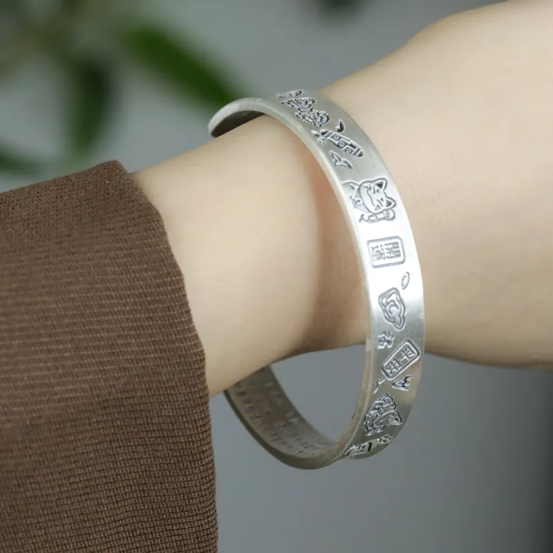 CHIC ZONE 999 Fine Silver Sterling Silver Bracelets Women's-2