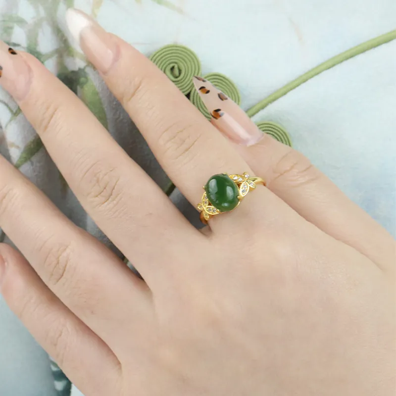 CHIC ZONE Hetian Jade Rings Women's-5