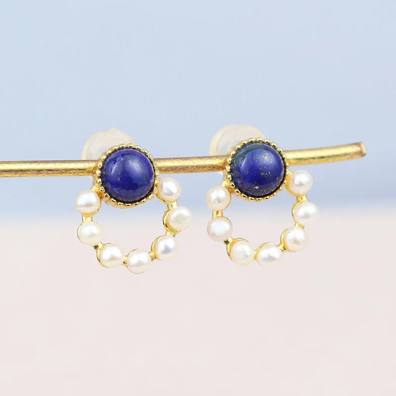 CHIC ZONE Lapis Lazuli Earrings Women's-3