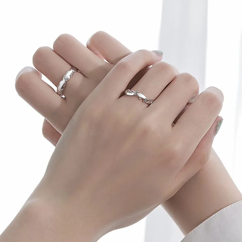 CHIC-ZONE Adjustable Opening 1 Pair Rings Unisex-3