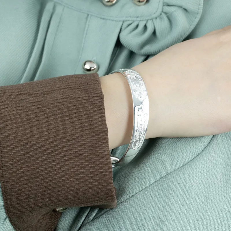 CHIC ZONE 999 Fine Silver Bangles Unisex-1