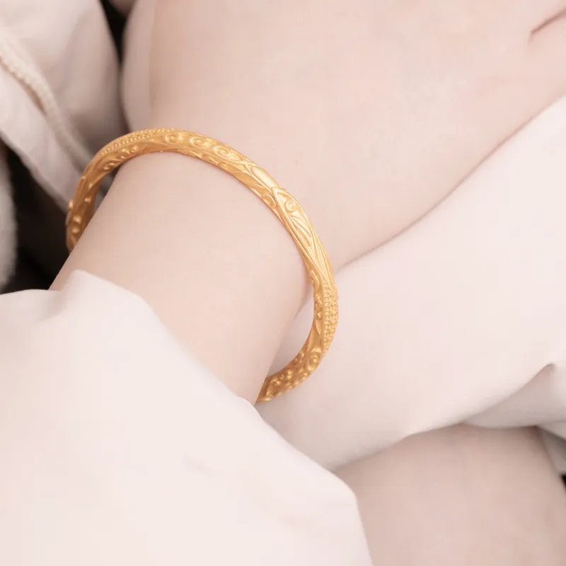 CHIC ZONE 999 Fine Silver Bangles Unisex-2