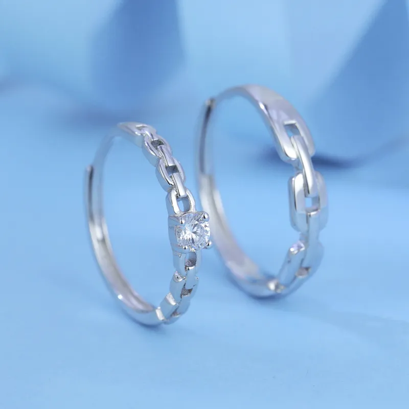 CHIC-ZONE Minimalist Style Romantic Intertwined Love Plain Band Rings Unisex-5