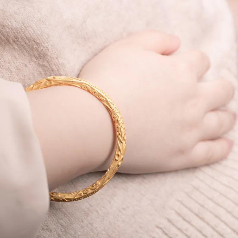 CHIC ZONE 999 Fine Silver Bangles Unisex-4