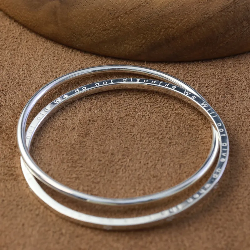 CHIC ZONE 999 Fine Silver Bangles Women's Silver-5