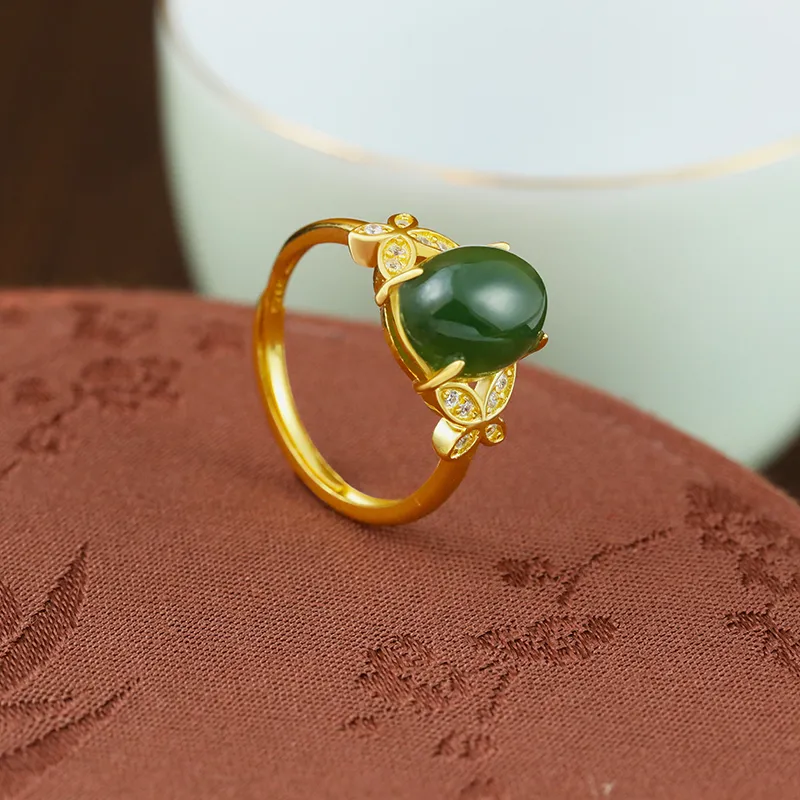 CHIC ZONE Hetian Jade Rings Women's-2