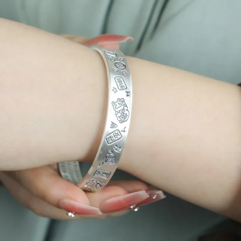 CHIC ZONE 999 Fine Silver Sterling Silver Bracelets Women's-4