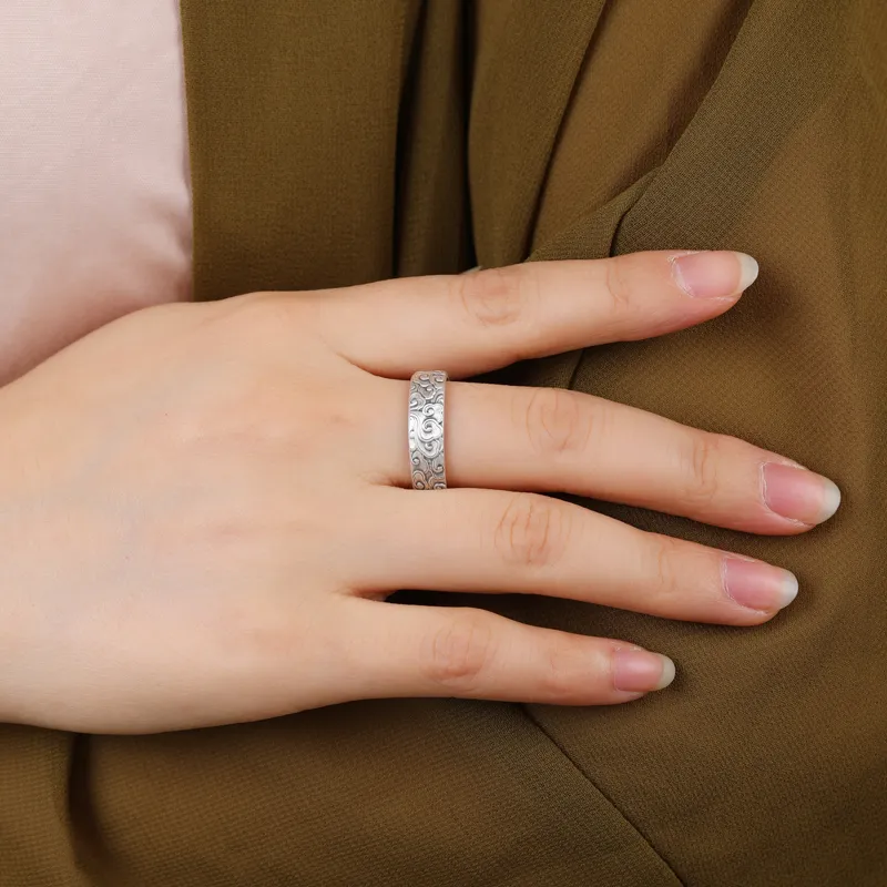 CHIC ZONE S999 Fine Silver Rings Women's-6