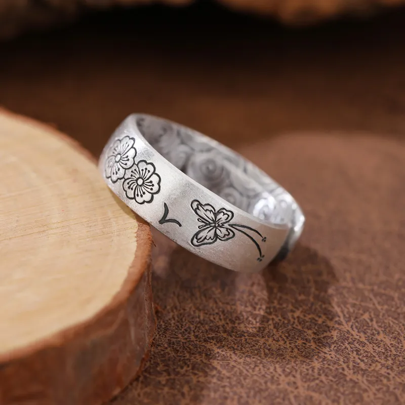 CHIC ZONE 999 Fine Silver Rings Women's-6