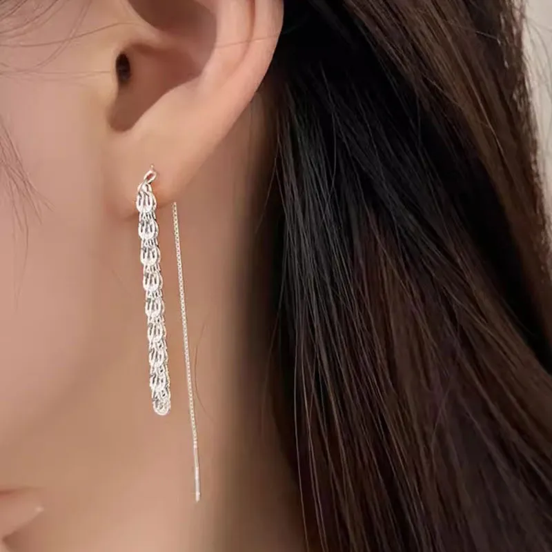 CHIC ZONE 925 Sterling Silver Drop Earrings Women's-2
