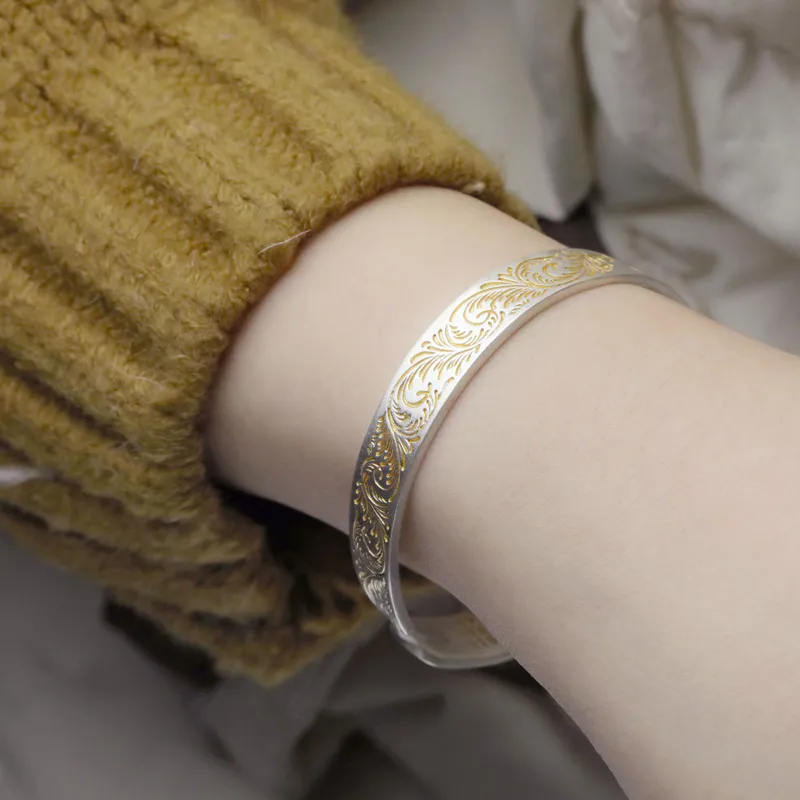 CHIC ZONE 999 Fine Silver Sterling Silver Bracelets Women's-9
