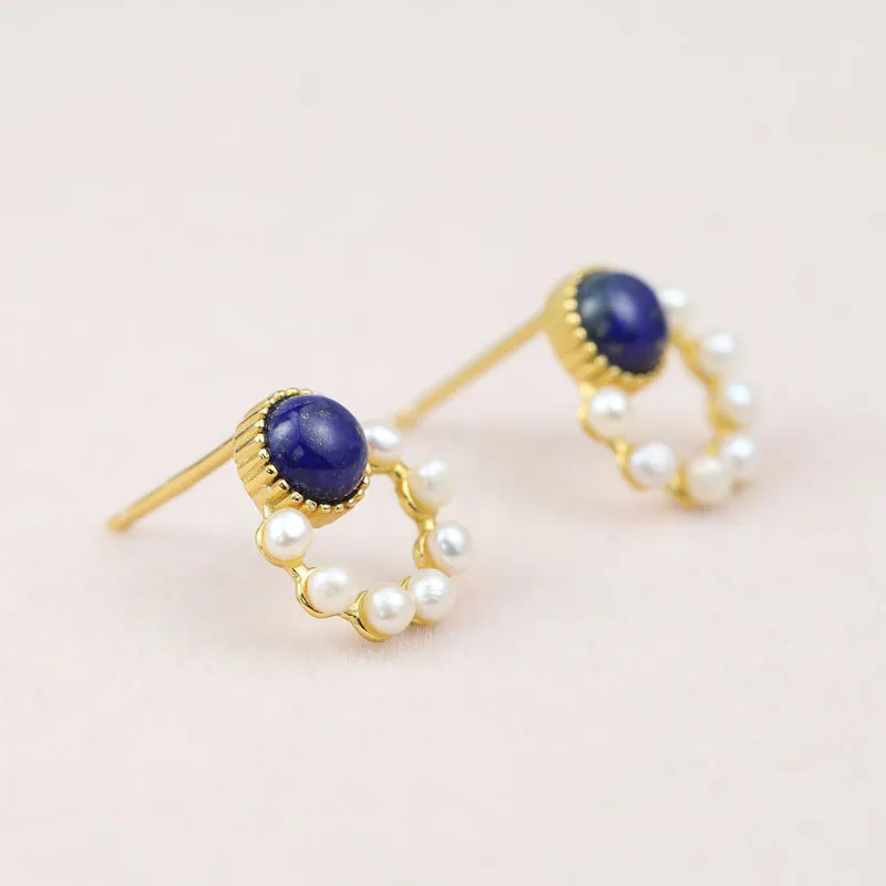 CHIC ZONE Lapis Lazuli Earrings Women's-5