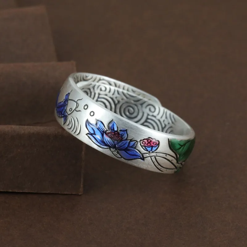 CHIC-ZONE 999 Fine Silver Rings Women's-6