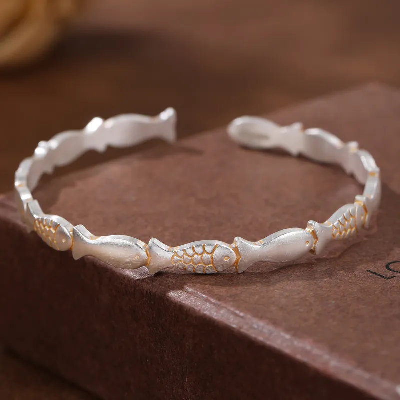 CHIC ZONE S999 Fine Silver Bangles Women's-7