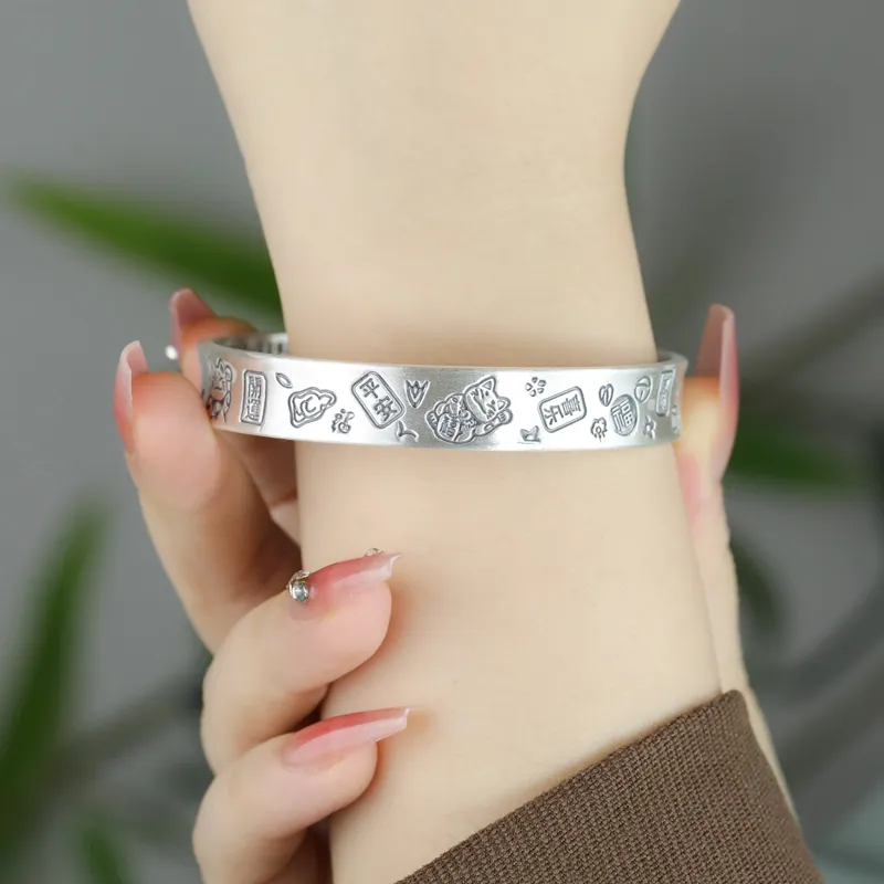 CHIC ZONE 999 Fine Silver Sterling Silver Bracelets Women's-3