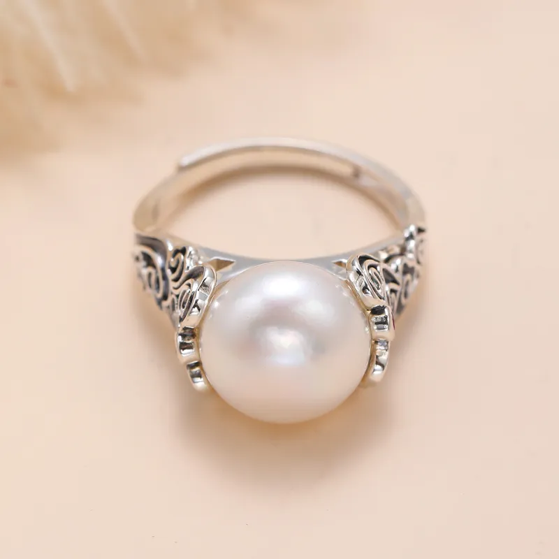 CHIC ZONE Pearl Rings Women's-5