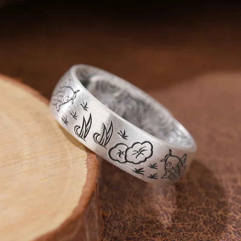 CHIC ZONE 999 Fine Silver Rings Unisex-6