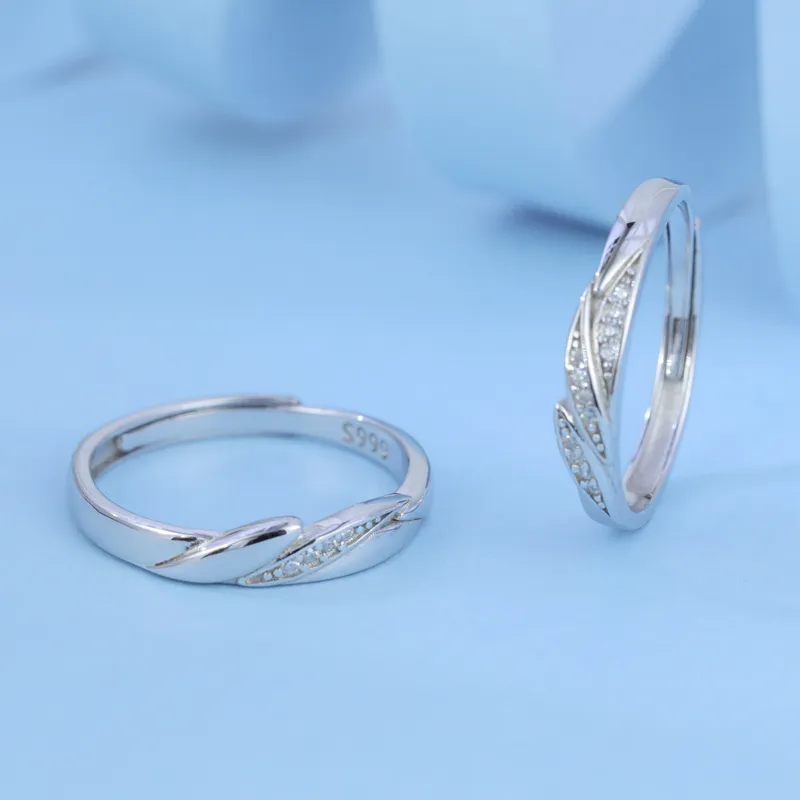 CHIC-ZONE 999 Fine Silver Rings Women's-5