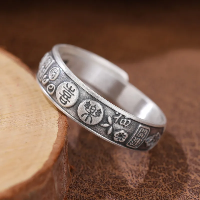 CHIC ZONE 999 Fine Silver Rings Unisex-5