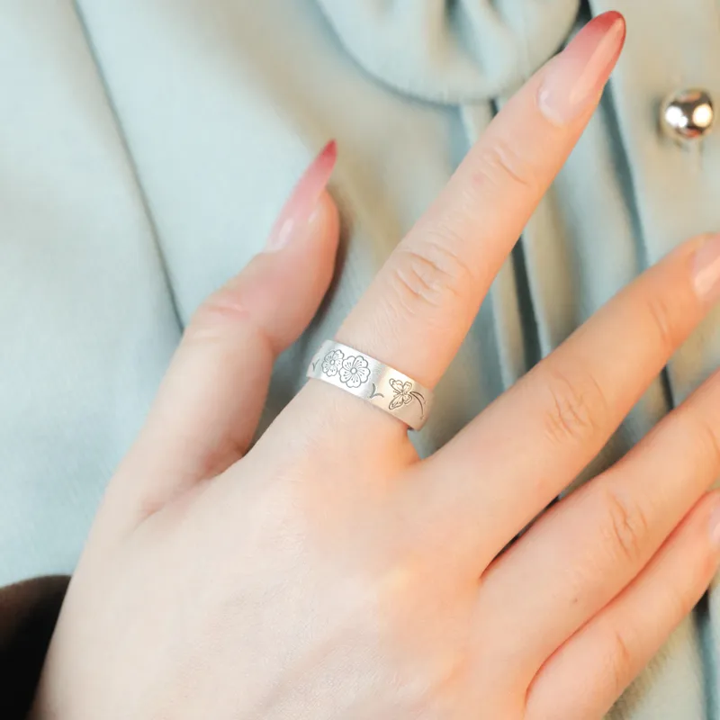 CHIC ZONE 999 Fine Silver Rings Women's-2