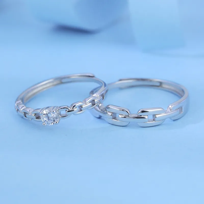 CHIC-ZONE Minimalist Style Romantic Intertwined Love Plain Band Rings Unisex-4