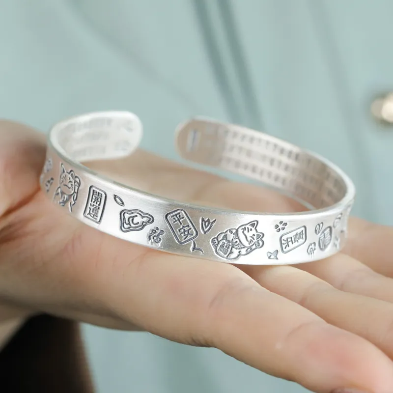 CHIC ZONE 999 Fine Silver Sterling Silver Bracelets Women's-1