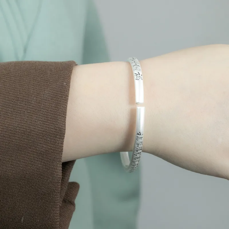 CHIC ZONE 999 Fine Silver Bangles Unisex-1