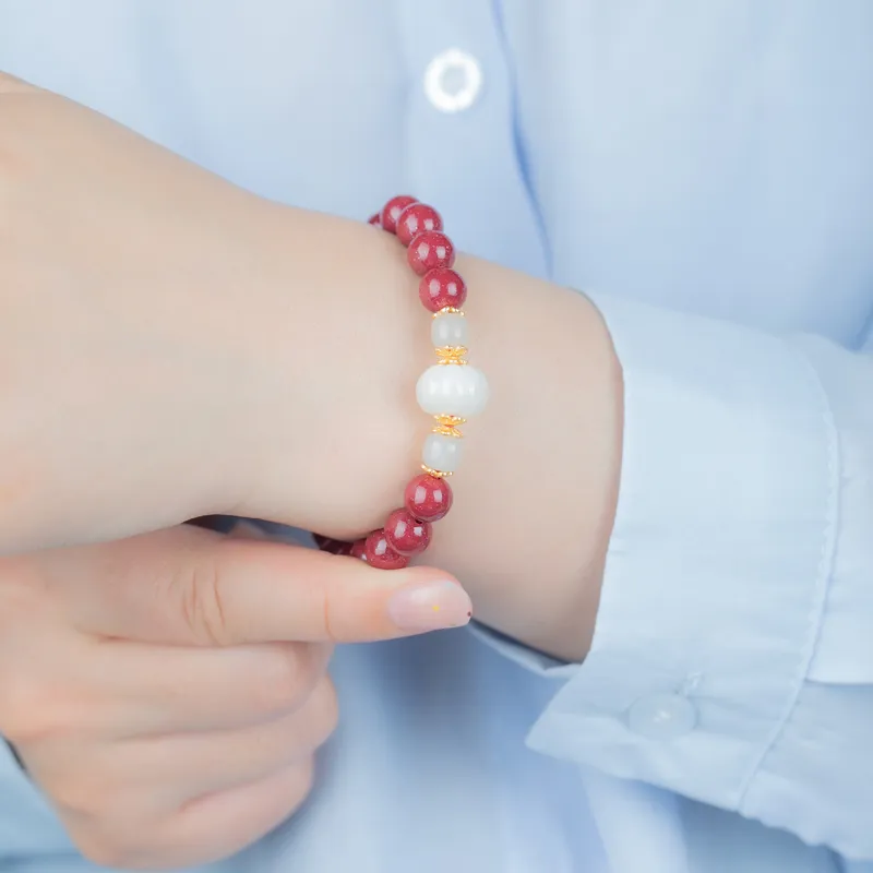 CHIC ZONE Hetian Jade Bracelets Pale Greenish White Jade Women's-2