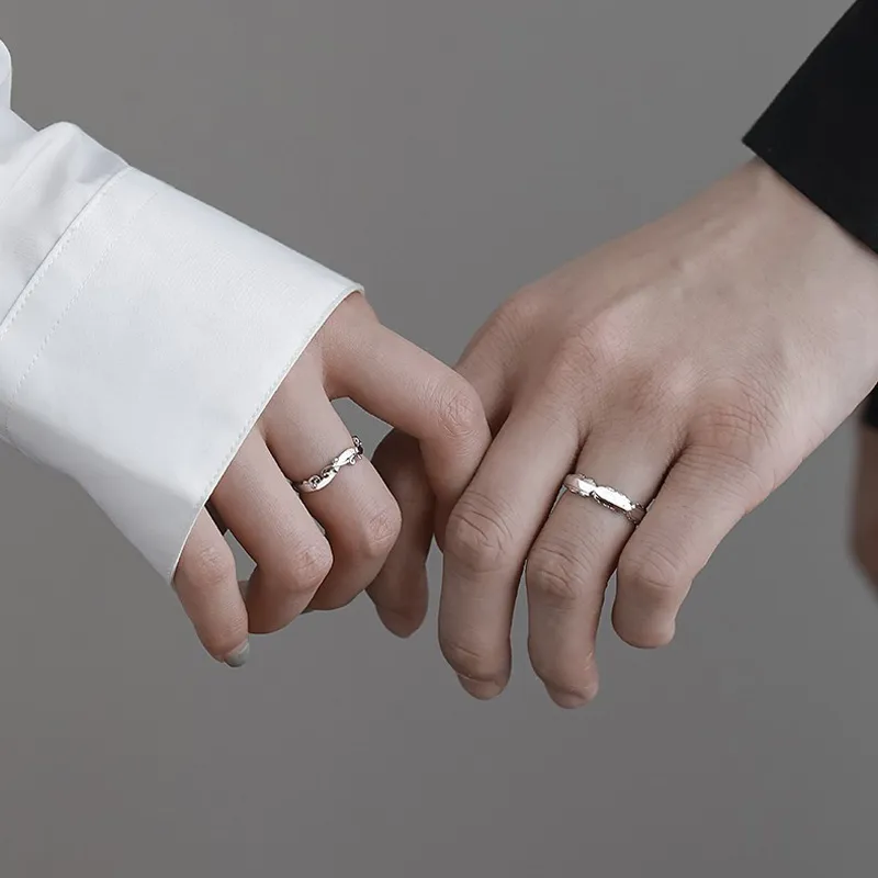 CHIC-ZONE Adjustable Opening 1 Pair Rings Unisex-1