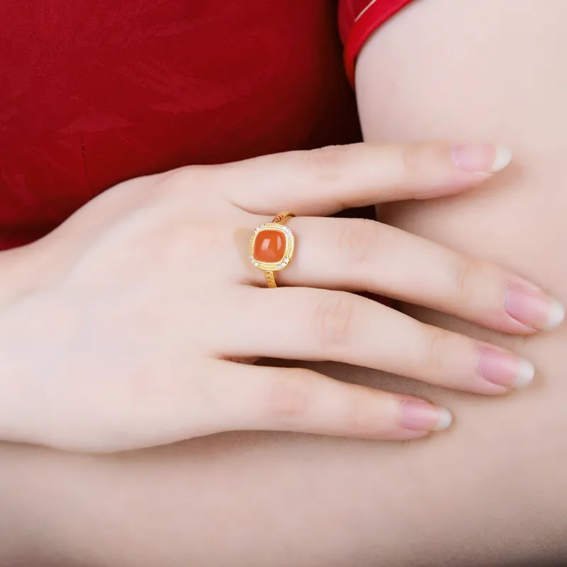 CHIC ZONE Agate Jade Rings Women's-1